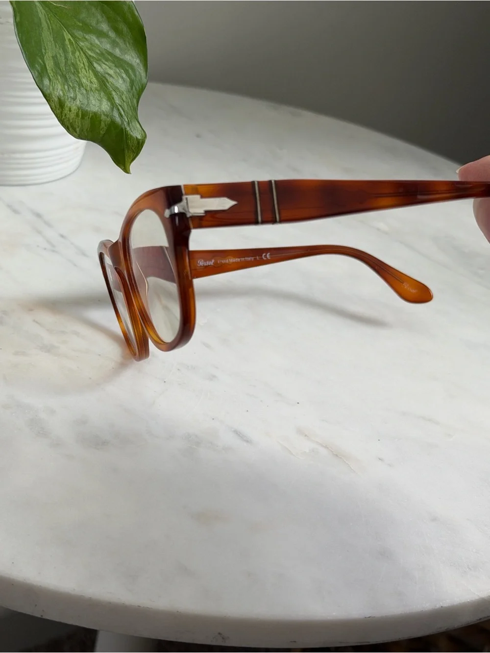 Persol Women's Amber Tortoiseshell Rectangle Glasses 3270-V 96 Terra di Siena